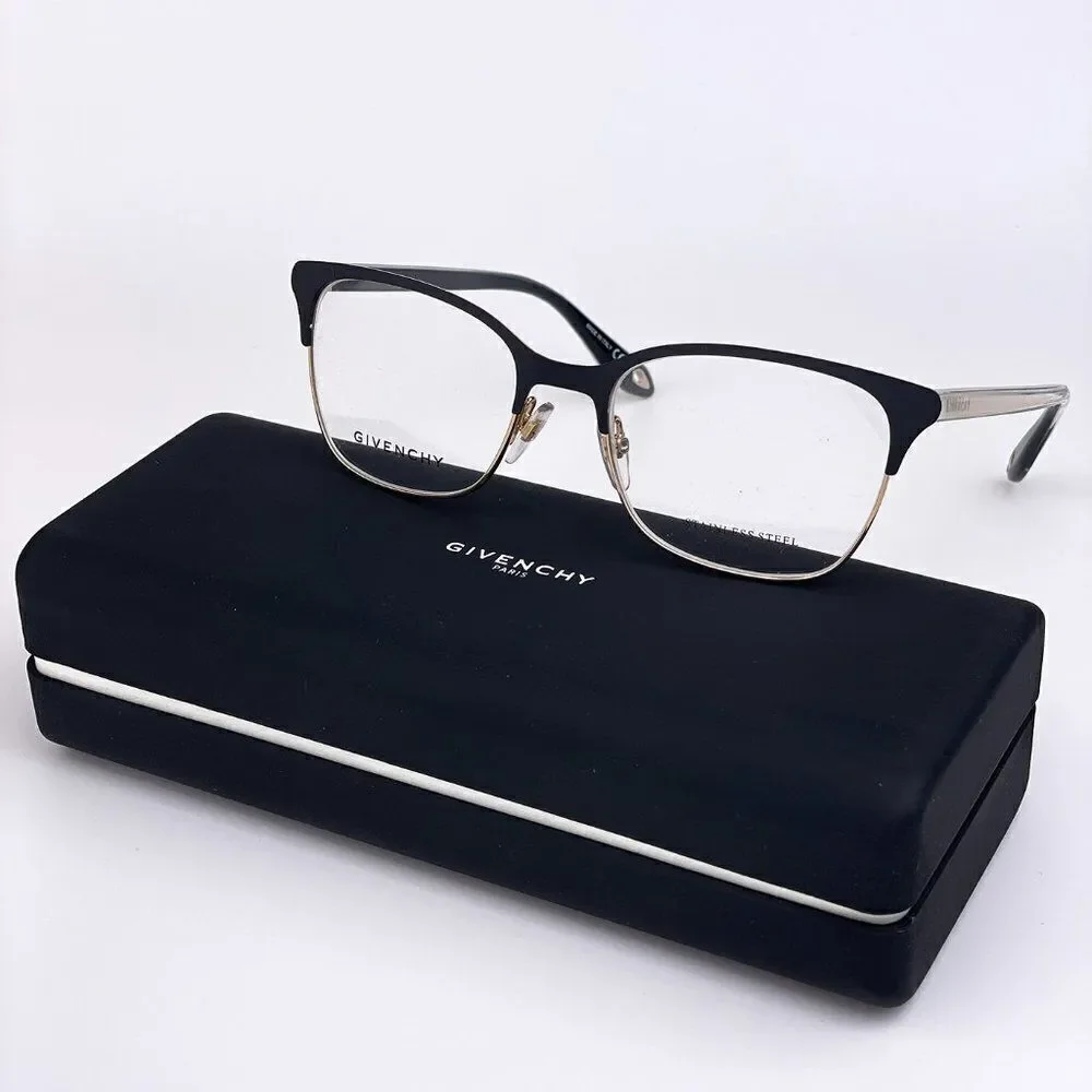SALE! NEW Givenchy GV0076 2M2 Black Gold Rectangle Women Eyeglasses